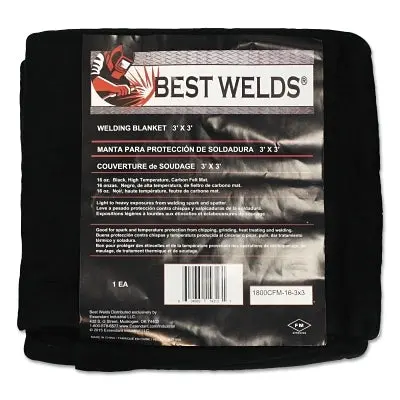 Welding Blanket, 8 Ft X 6 Ft, Fiberglass, Black, 23 Oz 1