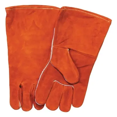 Split Cowhide Kevlar® Welding Gloves, Large, Russet, 4 In Gauntlet, Full Sock Lining 1