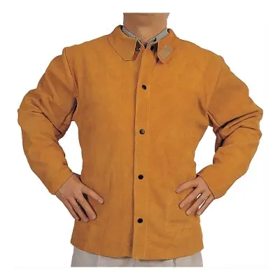 Split Cowhide Leather Welding Jacket, 2X-Large, Golden Brown 1