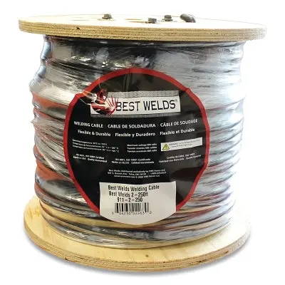 Welding Cable With Foot Markings, Epdm, 3/0 Awg, 500 Ft, Black 1
