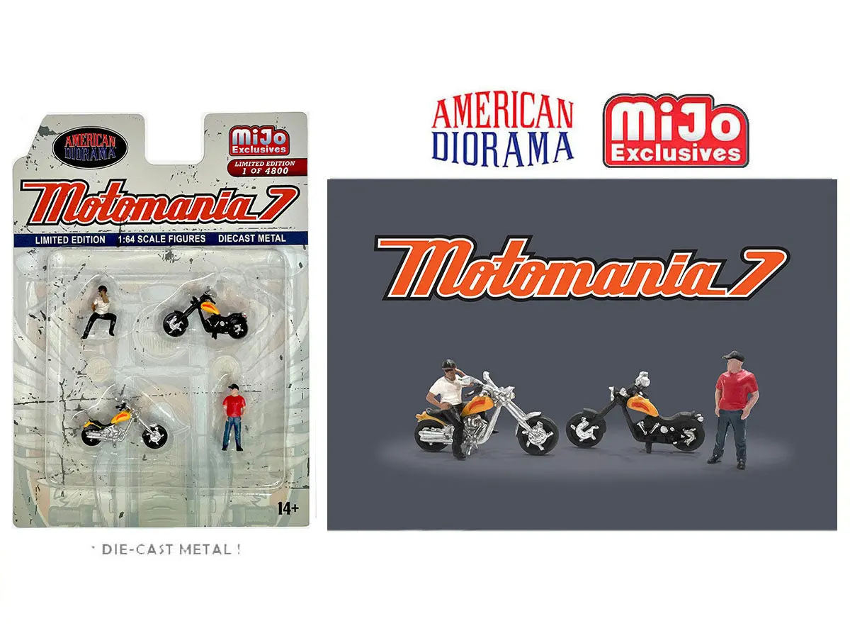 American Diorama 1/64 Figures Set - Motomania 7 Chopper Biker - Mijo Exclusives 1
