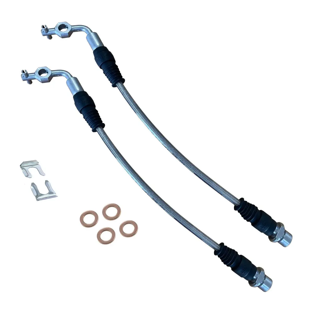 Ati Braided Brake Lines - Front Caliper - Toyota Landcruiser 76 78 79 Series Abs 1
