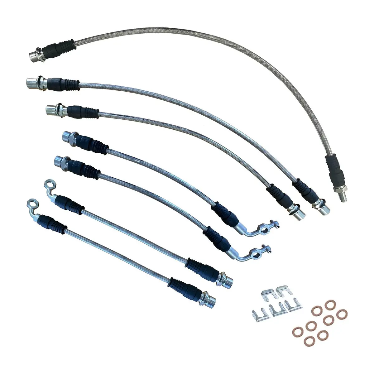 Ati Extended Braided Brake Line Kit - 7 Line - Toyota Landcruiser 76 78 79 Series Abs 1