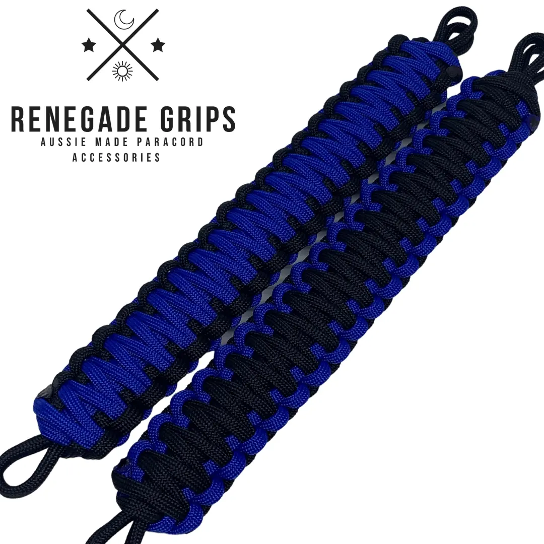 "Blue Storm" Paracord Vehicle Grips 1