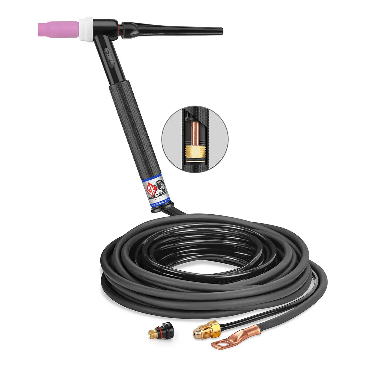 Ck Worldwide Ck17-25-2 Rg-T 150 Amp Rigid Head Tig Torch, Gas-Cooled, 25 1