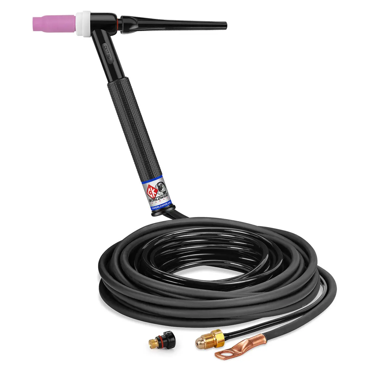 Ck Worldwide Ck17-25-2 Rg - 150 Amp Rigid Head Tig Torch, Gas-Cooled, 25' 2-Piece Cables 1