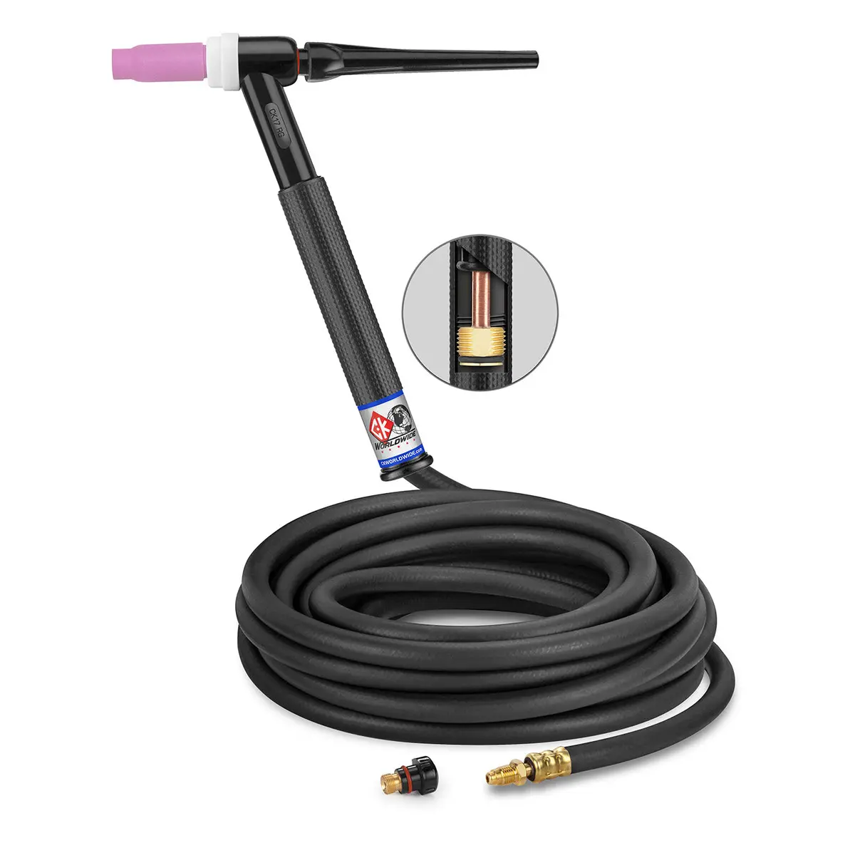 Ck Worldwide Ck17-25-R Rg-T 150 Amp Rigid Head Tig Torch, Gas-Cooled, 25 1