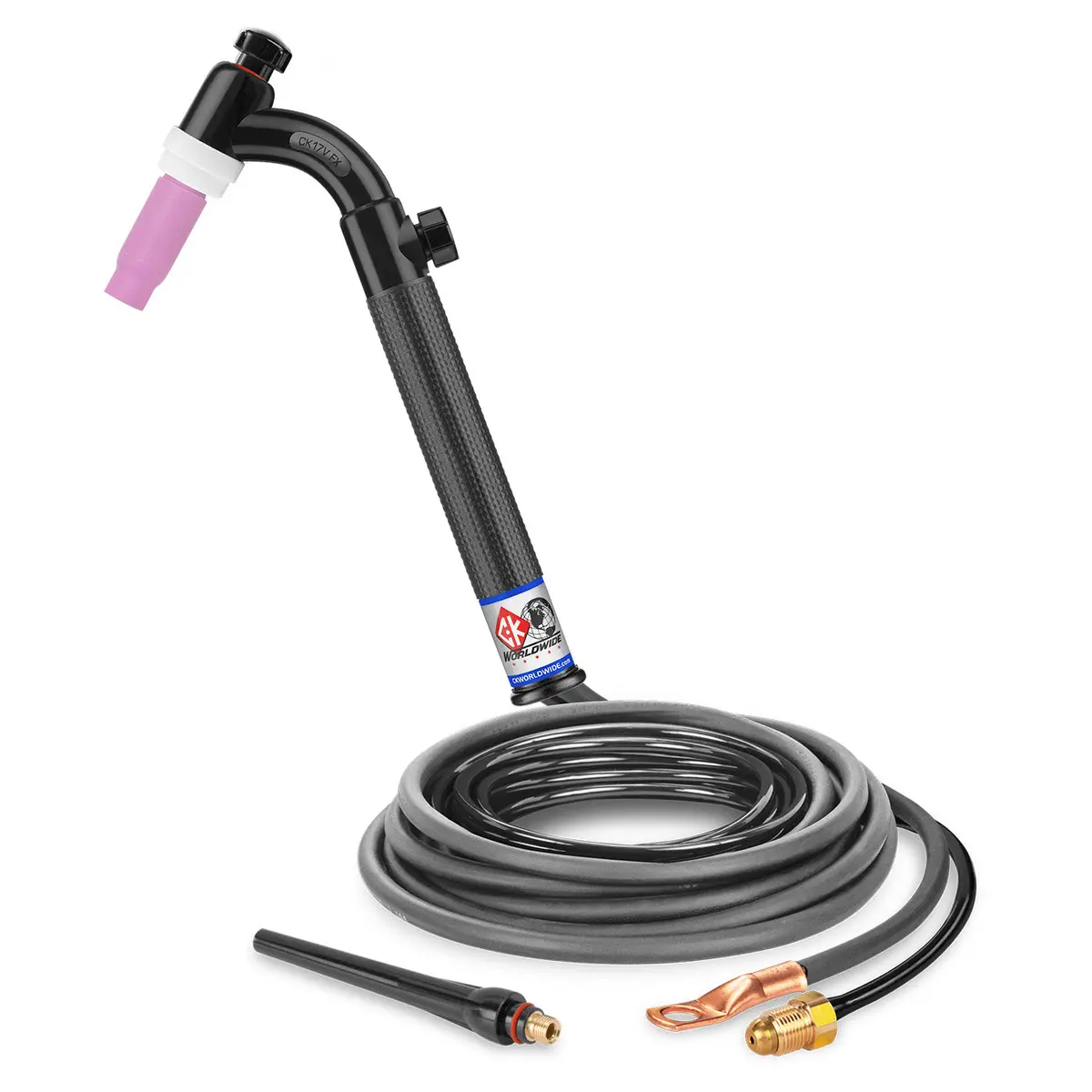Ck Worldwide Ck17v-12-2 Fx - 150 Amp Flex Head Tig Torch With Valve, Gas-Cooled, 12.5 1
