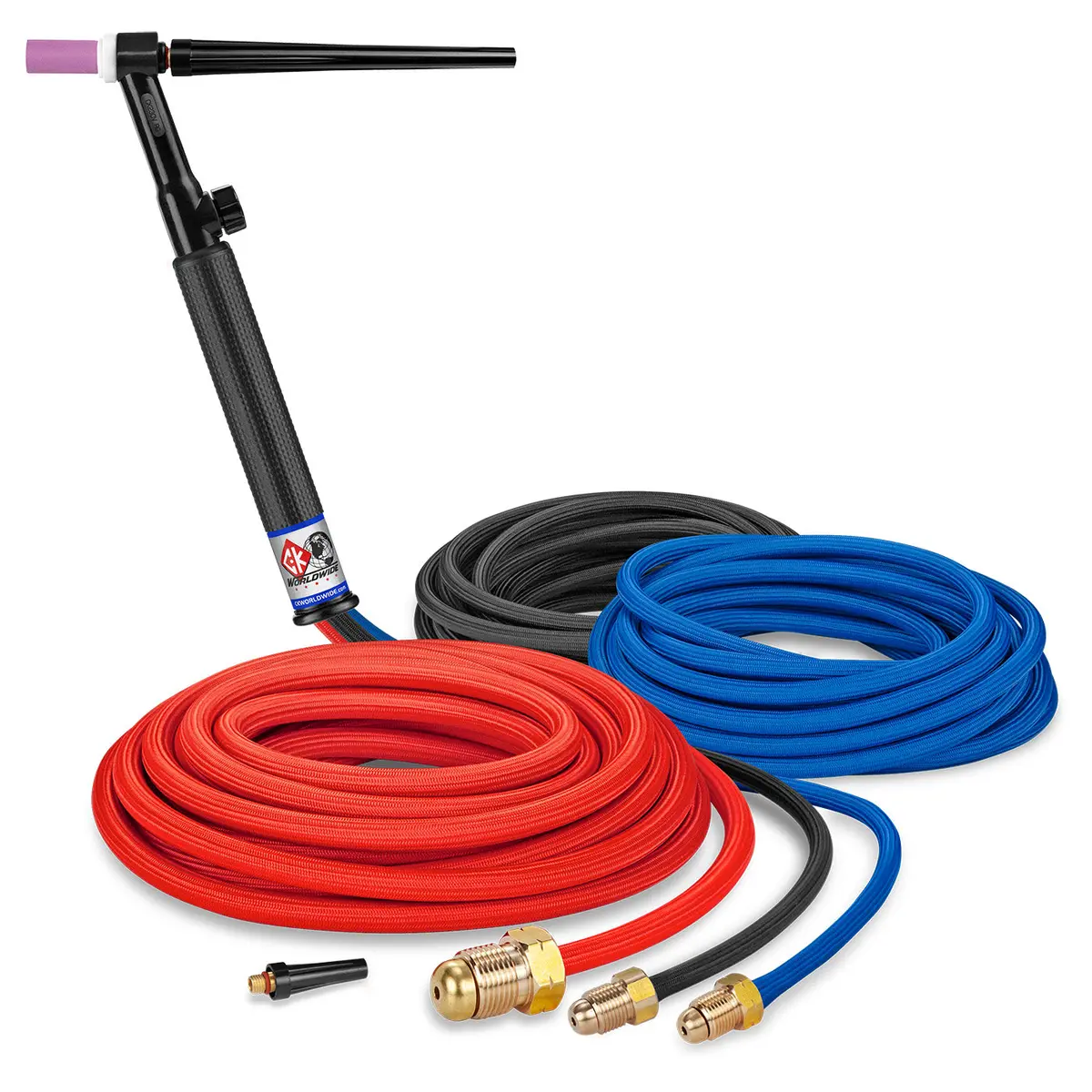 Ck Worldwide Ck2325vsf - 300 Amp Water-Cooled Tig Torch With Valve, Rigid Head, 25' Superflex Cable 1