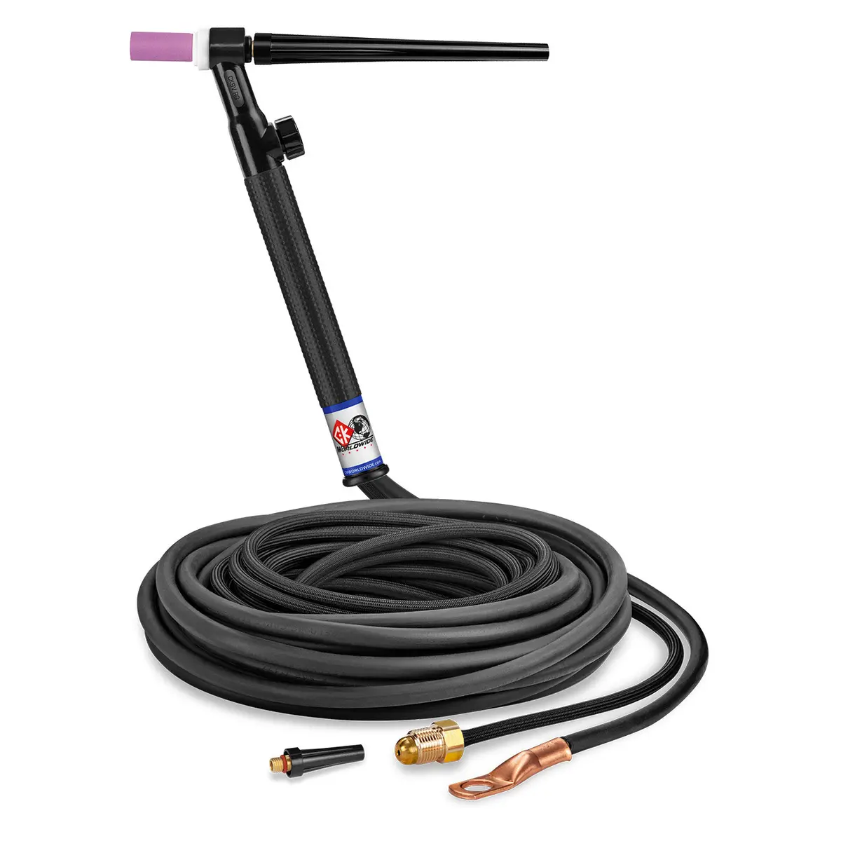 Ck Worldwide Ck9v-25-2Sf Rg 125 Amp Gas-Cooled Tig Torch With Valve, Rigid Head, 25' Superflex Cable 1