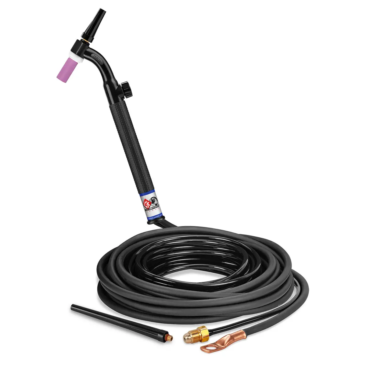Ck9v-25-2 Fx - 125 Amp Flex Head Tig Torch With Valve, Gas-Cooled, 25' Cables 1