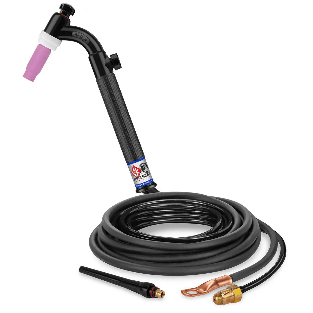 Tl2112vn Fx - 200 Amp Flex Head Tig Torch With Valve, Gas-Cooled, 12.5' Standard Cables, Trim Line 1