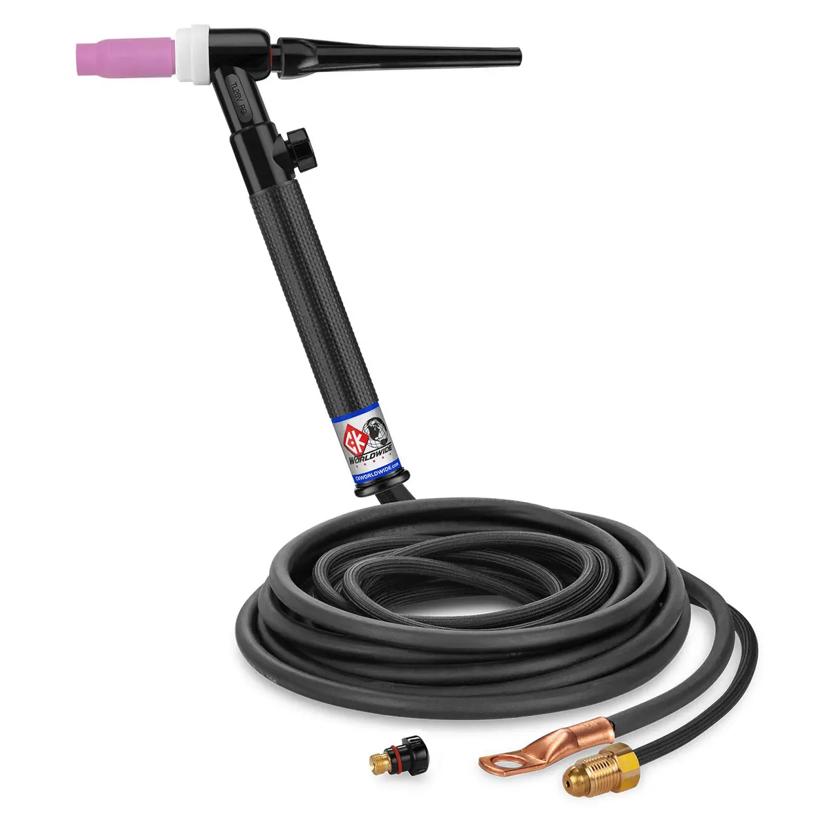 Tl26v-12-2Sf Rg - 200 Amp Rigid Head Tig Torch With Valve, Gas-Cooled, 12.5' Superflex Cables, Trim Line 1