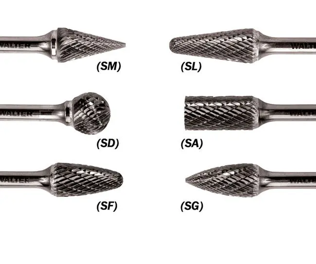 Walter 01V023 Tungsten Carbide Tapered Burr, 1/8" Shank Dia., 1/8" Dia. X 1/2" Length, Sg-44 (1 Burr) 1