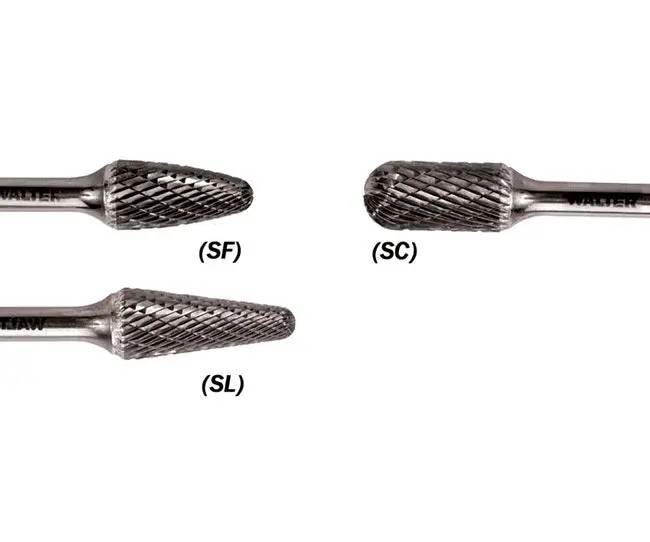 Walter 01V033 Tungsten Carbide Cylindrical Round Nose Burr, 1/4" Shank Dia., 1/2" Dia. X 1" Length, Sc-5 (1 Burr) 1