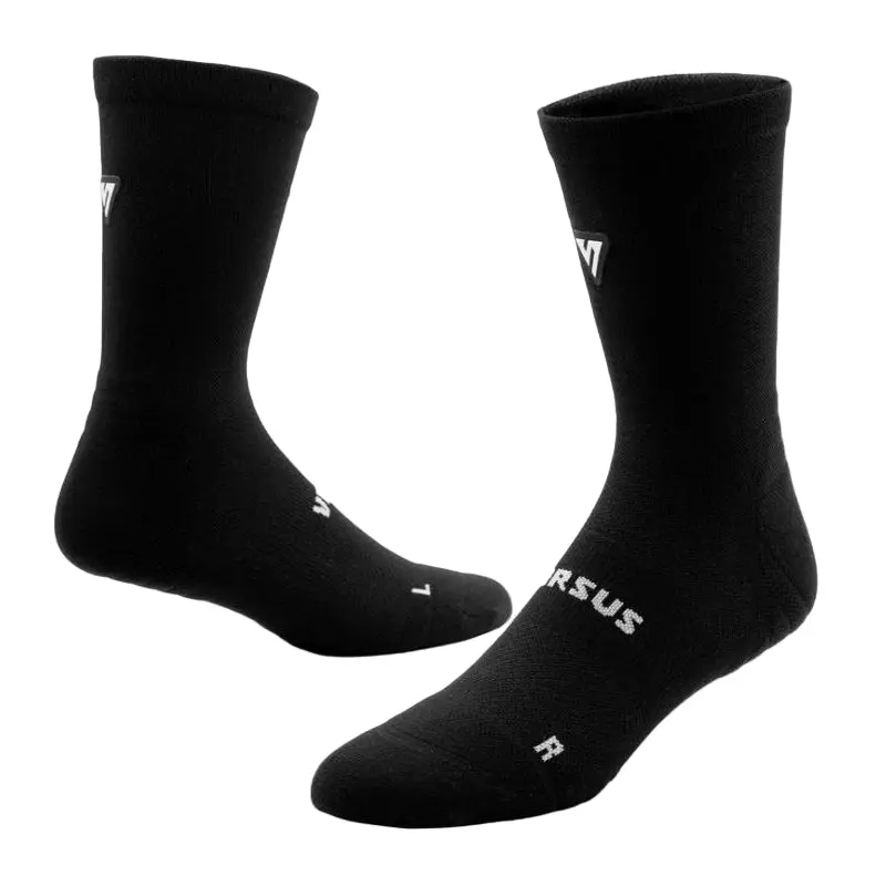 Versus Classic Black Crew Tab Socks 1