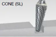 Walter 01V017 Tungsten Carbide Cone Burr, 1/4" Shank Dia., 1/4" Dia. X 5/8" Length, Sl-1 (1 Burr) 1