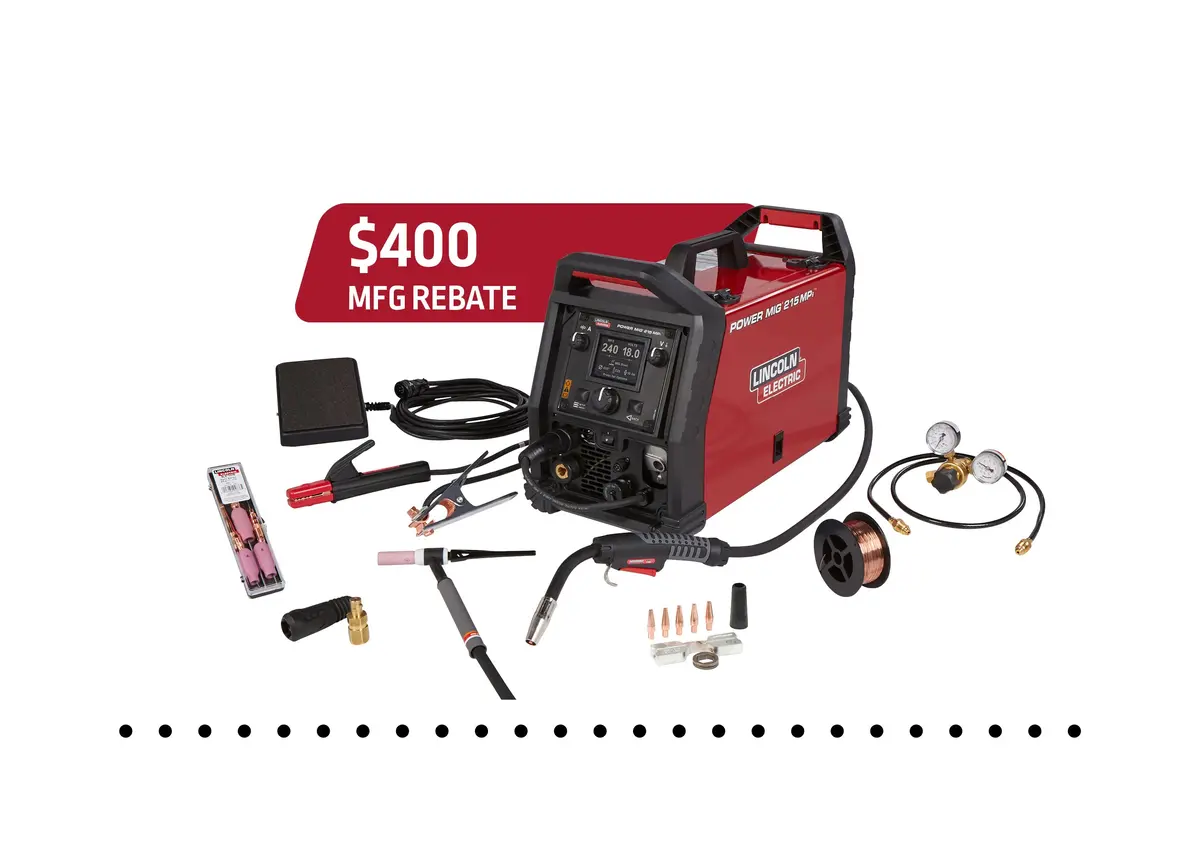 Lincoln Power Mig® 215 Mpi™ Multi-Process Welder - Tig One Pak - K4878-1 1