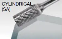 Walter 01V002 Tungsten Carbide Cylindrical Burr, 1/4" Shank Dia., 3/8" Dia. X 3/4" Length, Sa-3 (1 Burr) 1