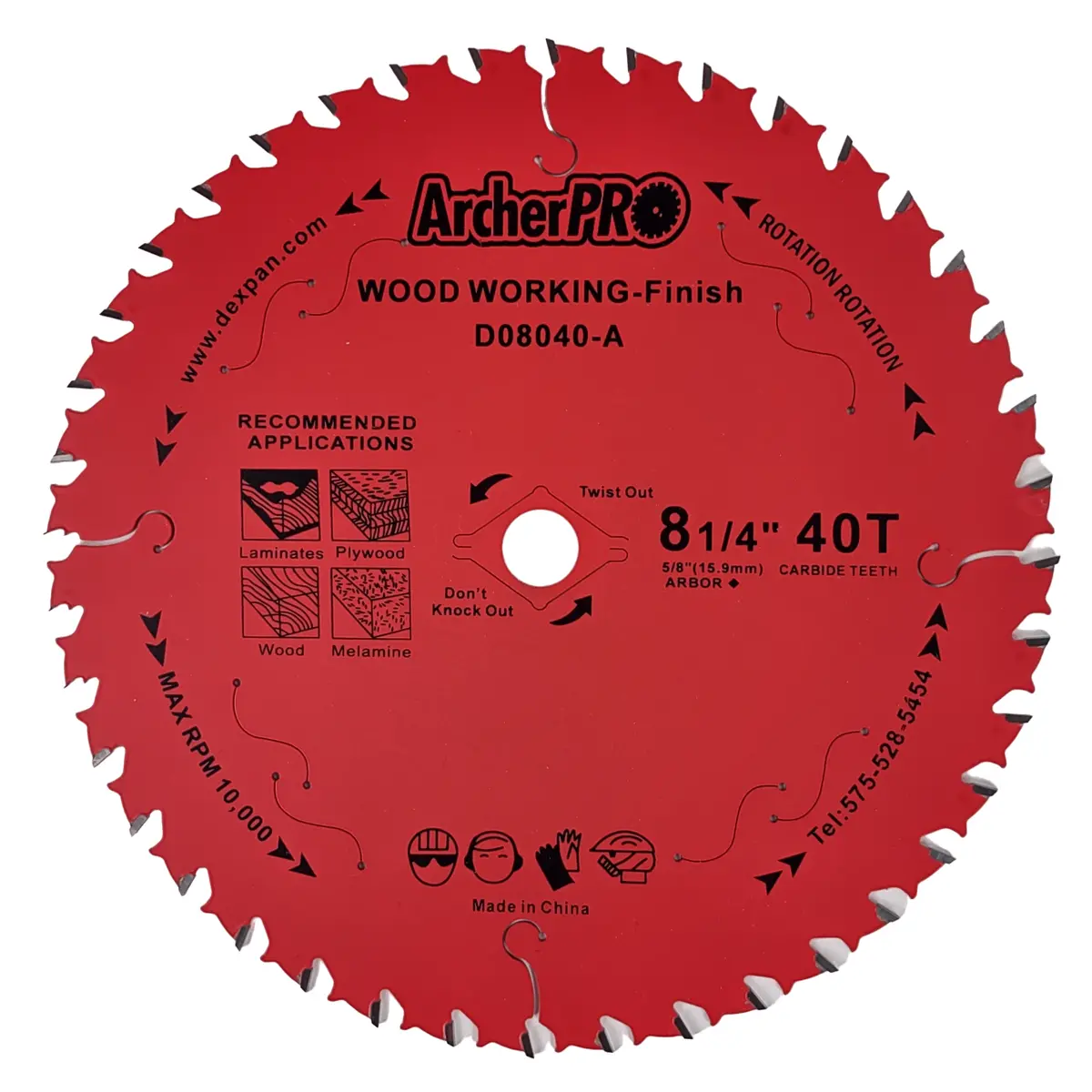 Circular Saw Blade For Finish, Wood Cutting 8-1/4" X 5/8" X 40 Teeth 1