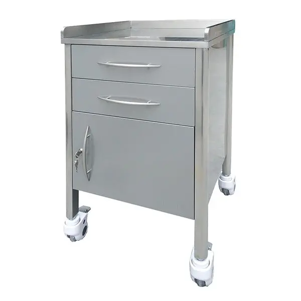 Mobile 2-Drawers & 1-Door Stainless Steel Medical Dental Cabinet Cart,450*450*820Mm 1