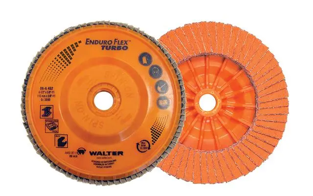 Walter 06A508 5" X 5/8-11" Spin-On 80 Grit Enduro-Flex Turbo Flap Discs 1