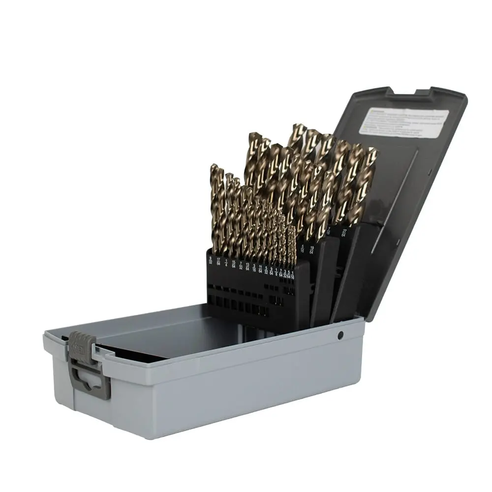 29-Piece 8 Percent Cobalt Drill Bit Set (1/16 In - 1/2 In X 64Ths) 1