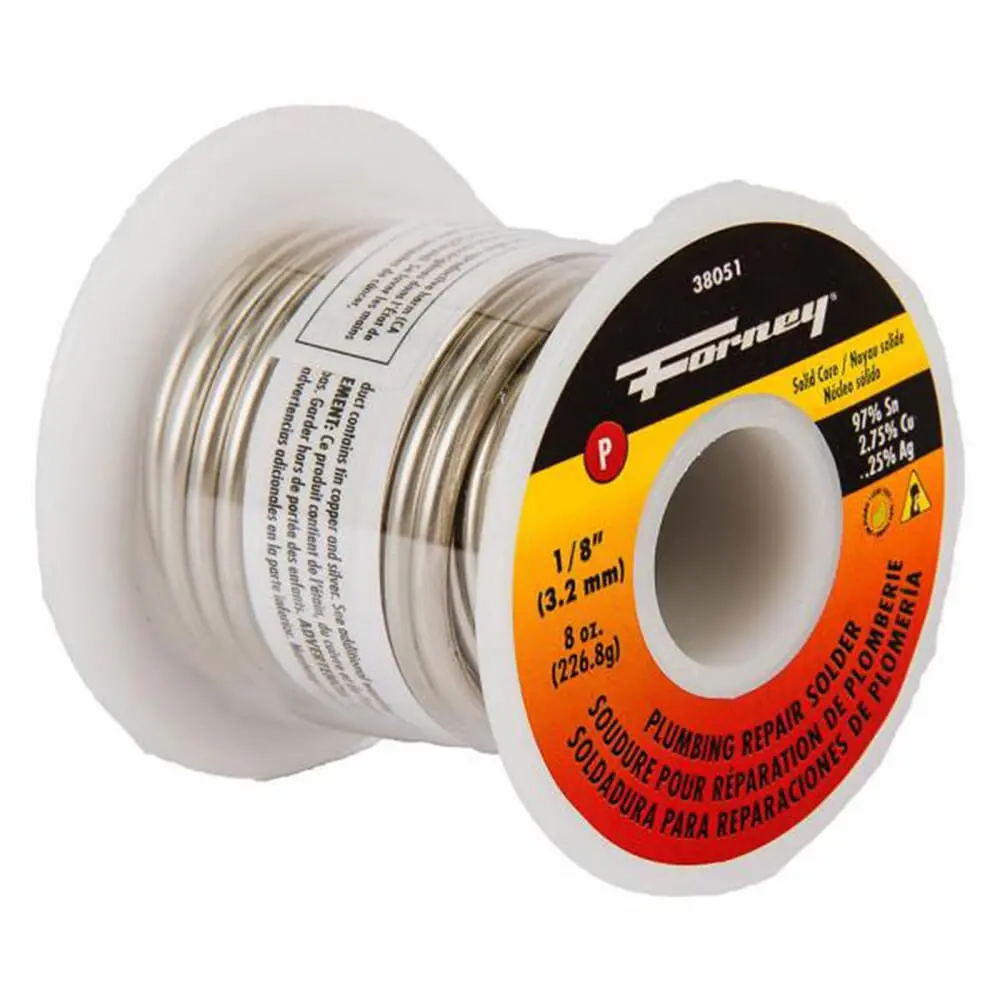 Solder, Lead Free (Lf), Plumbing Repair, Solid Core, 1/8 In, 8 Ounce 1