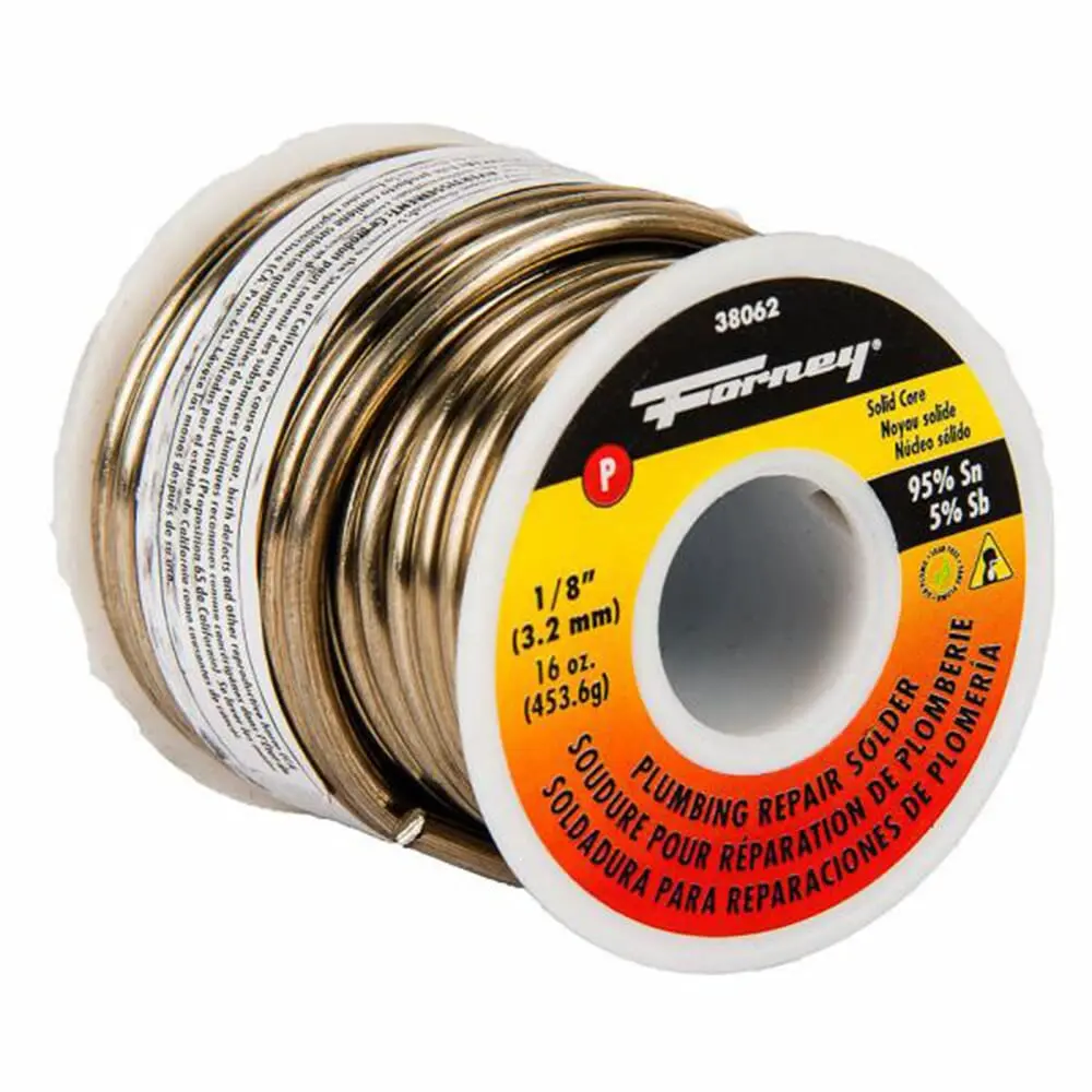 Solder, Lead Free (Lf), Plumbing Repair, Solid Core, 1/8 In, 16 Ounce 1