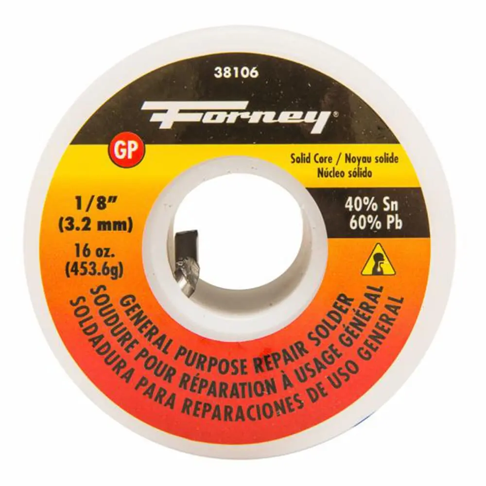 Solder, General Purpose Repair, Solid Core, 1/8 In, 16 Ounce 1