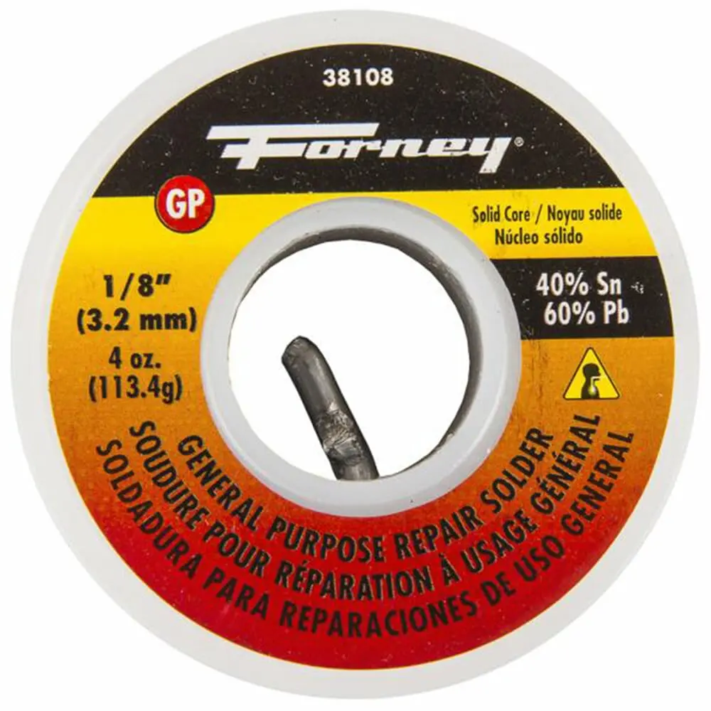 Solder, General Purpose Repair, Solid Core, 1/8 In, 4 Ounce 1