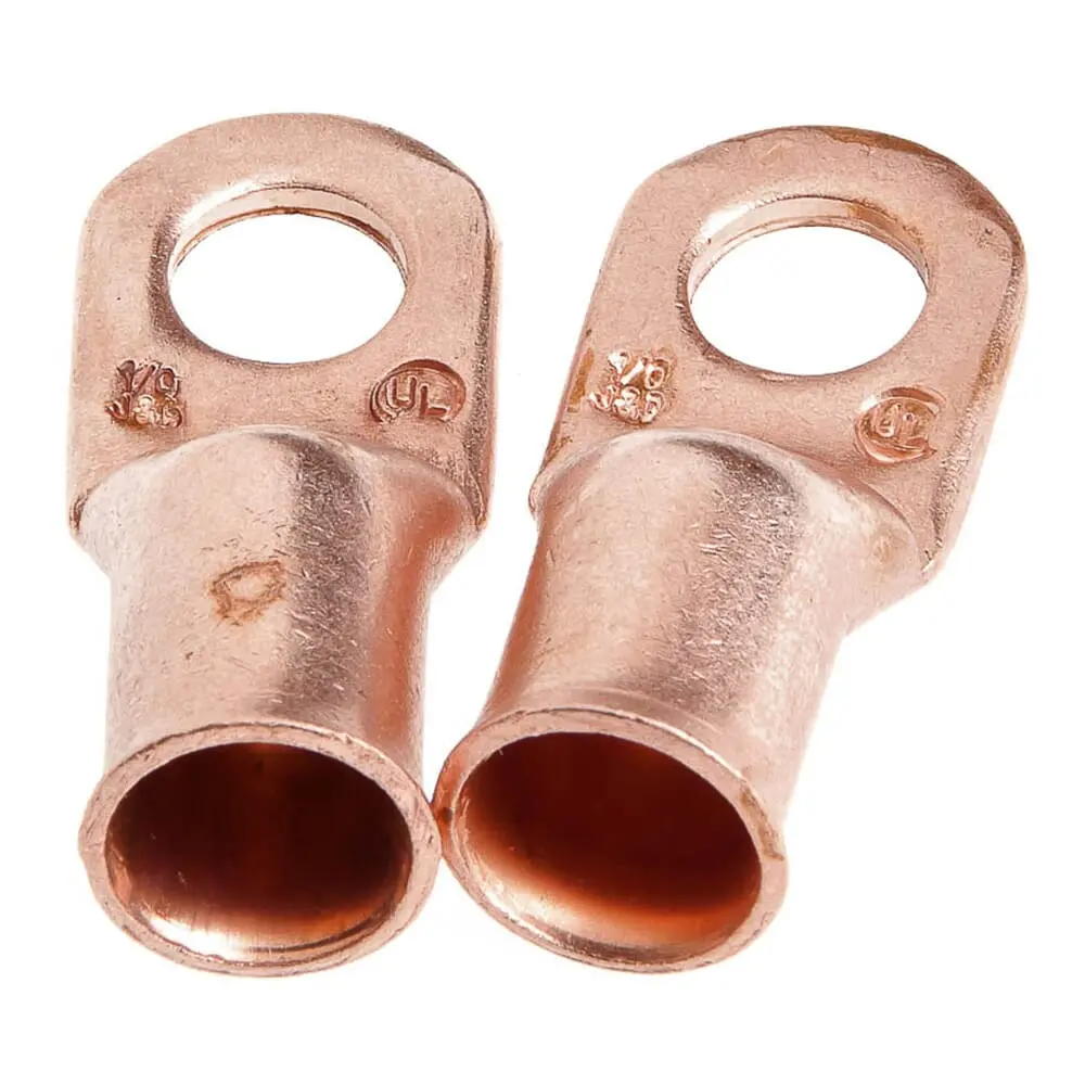 Lug For Number 1/0 Cable, 3/8 In Stud, Premium Copper 1