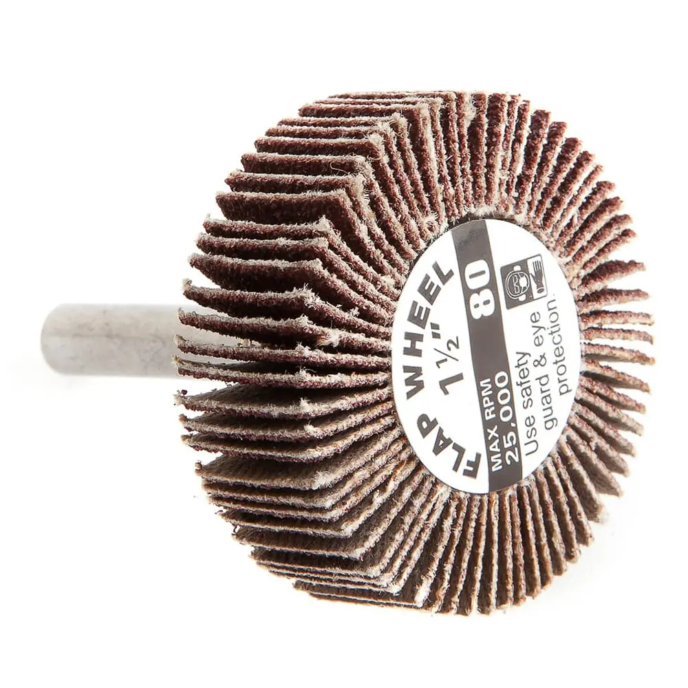 Flap Wheel, Shank Mounted, 1-1/2 In X 1/2 In 1