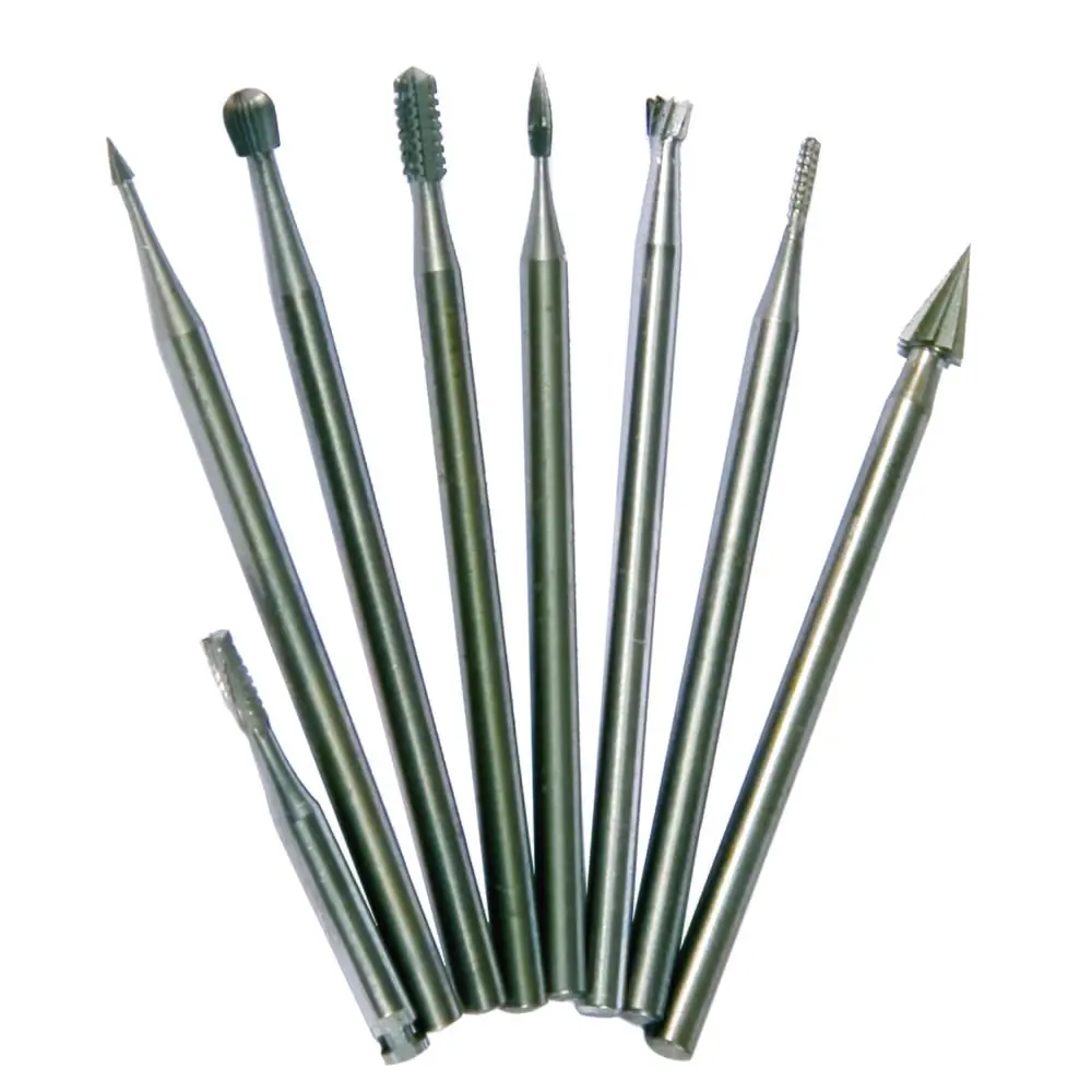 Steel Burr Set, 8-Piece, 1/8 In Shank 1
