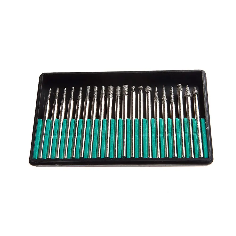 Diamond Point Set With 1/8 In Shank, 20-Piece 1
