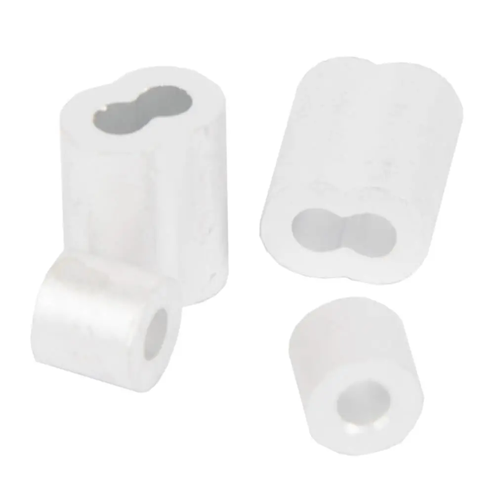 Wire Rope Sleeve And Stop, Aluminum, 1/8 In, 2-Each 1
