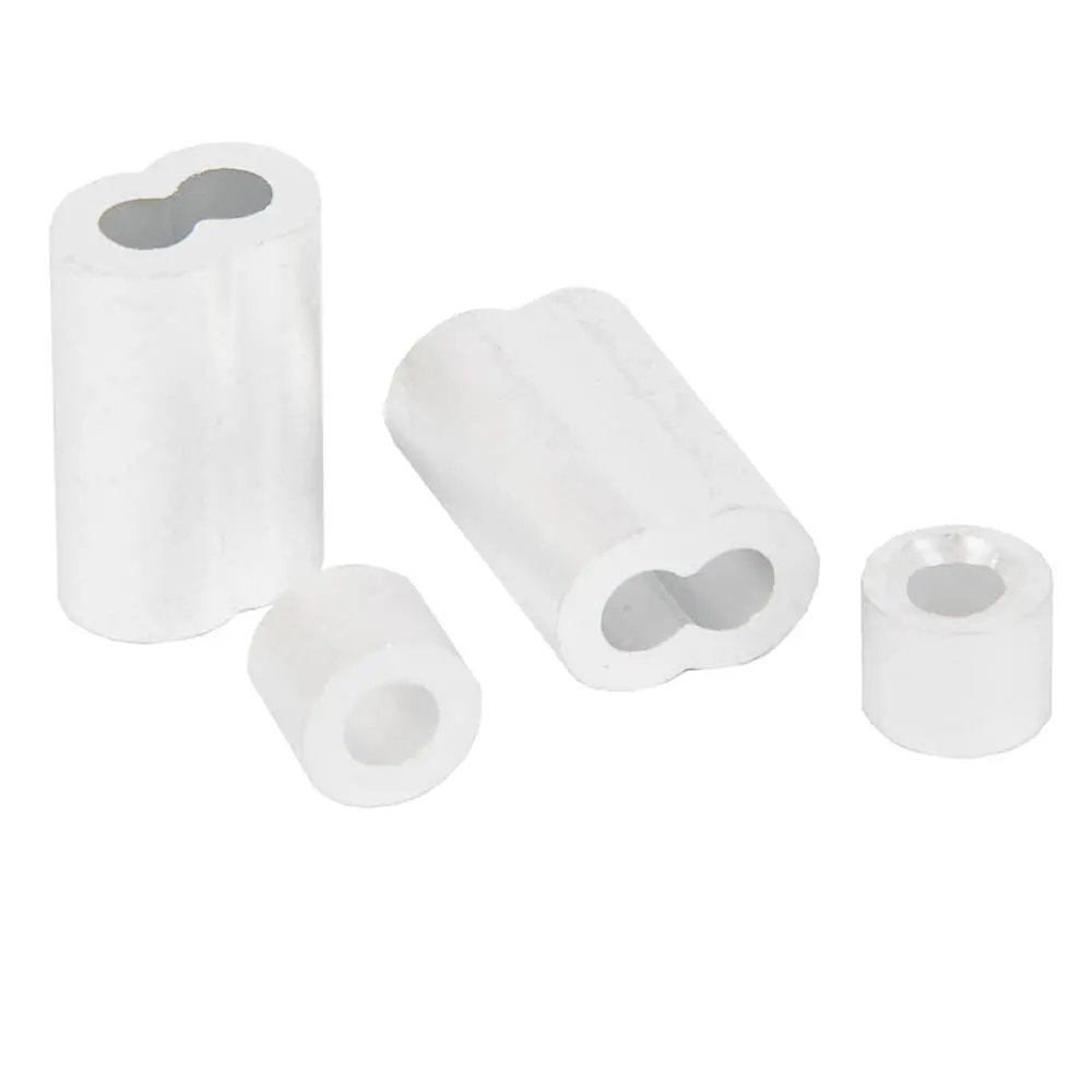 Wire Rope Sleeve And Stop, Aluminum, 3/16 In, 2-Each 1