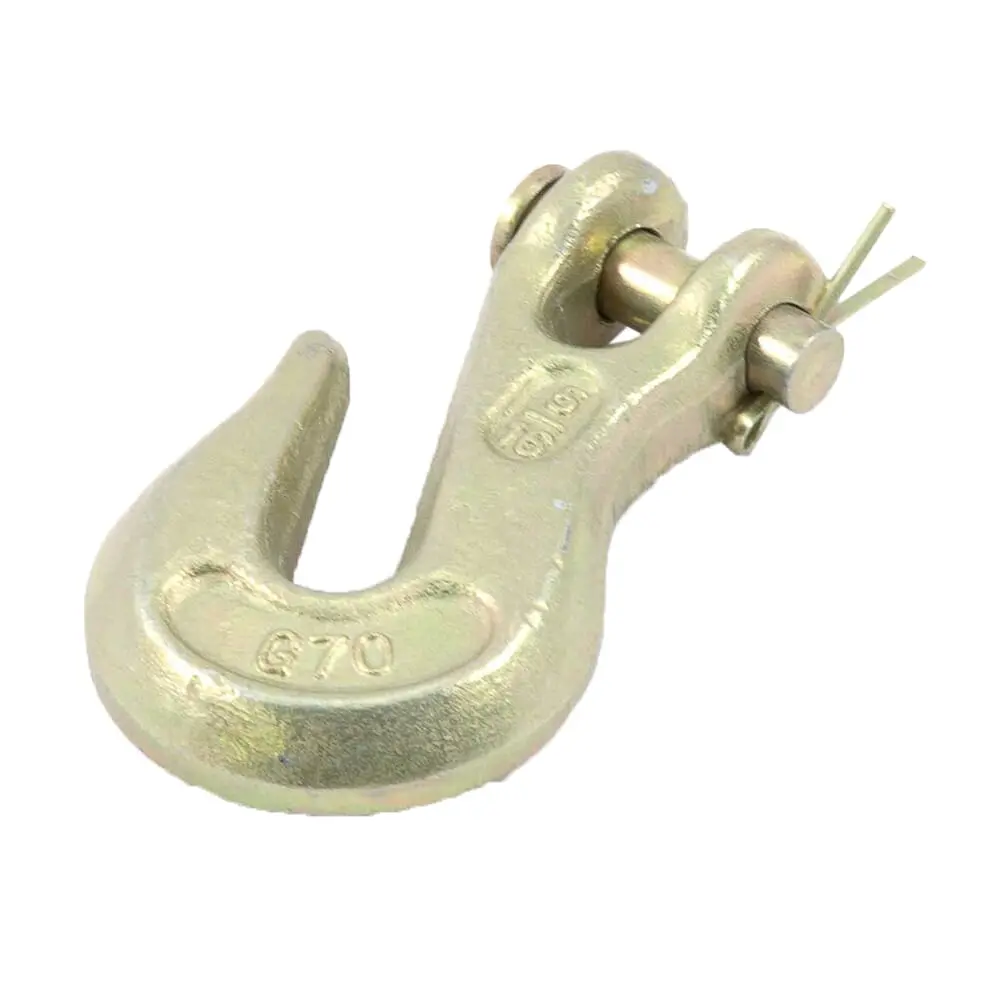Clevis Grab Hook, Grade 70 (G70), Yellow Zinc, 5/16 In 1
