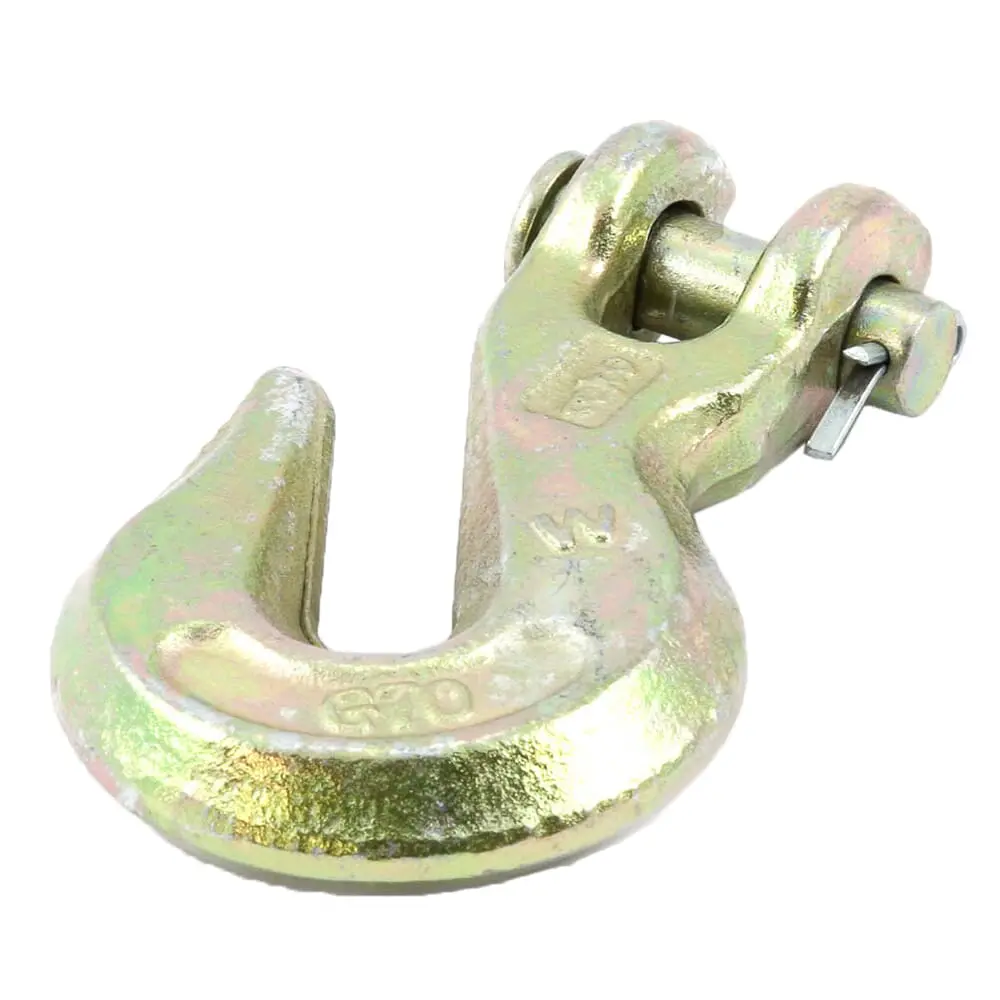 Clevis Grab Hook, Grade 70 (G70), Yellow Zinc, 3/8 In 1