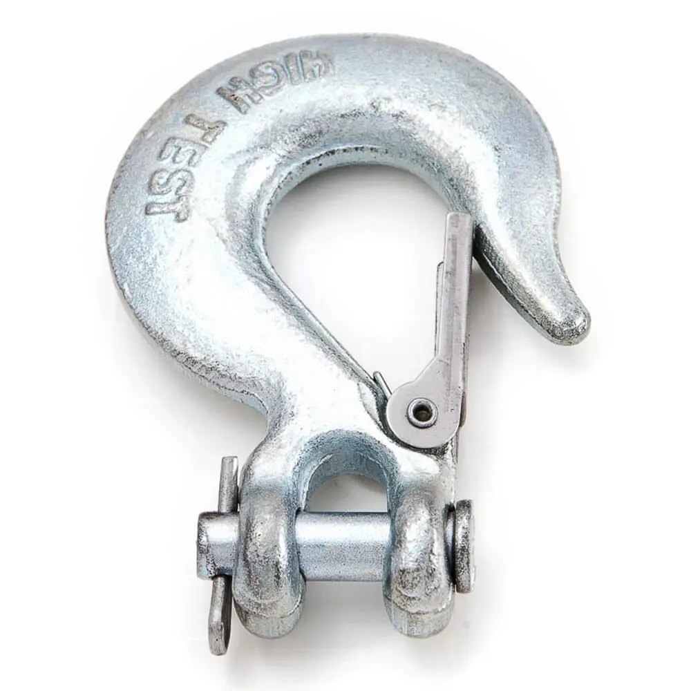 Clevis Slip Hook, Forged Galvanized, 1/4 In With Latch 1