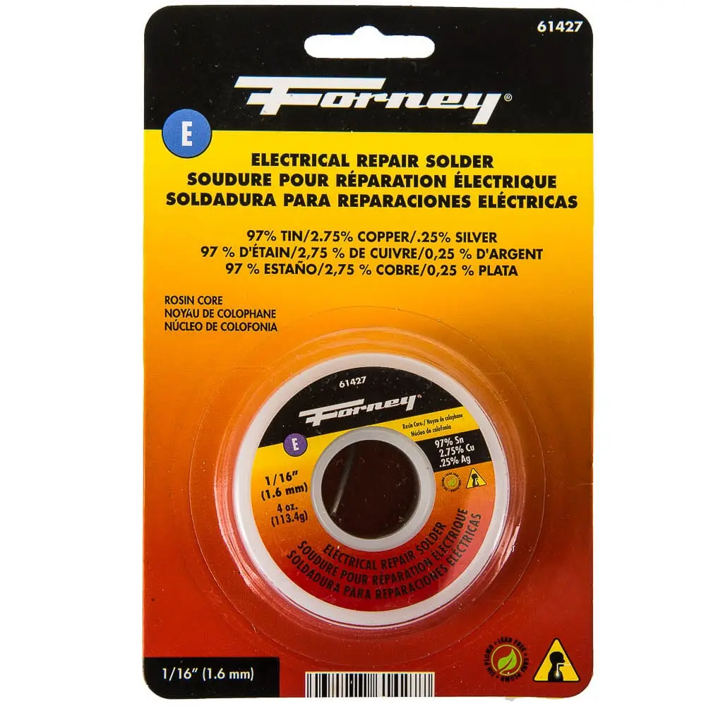 Solder, Lead Free (Lf), Electrical Repair, Rosin Core, 1/16 In, 4 Ounce 1