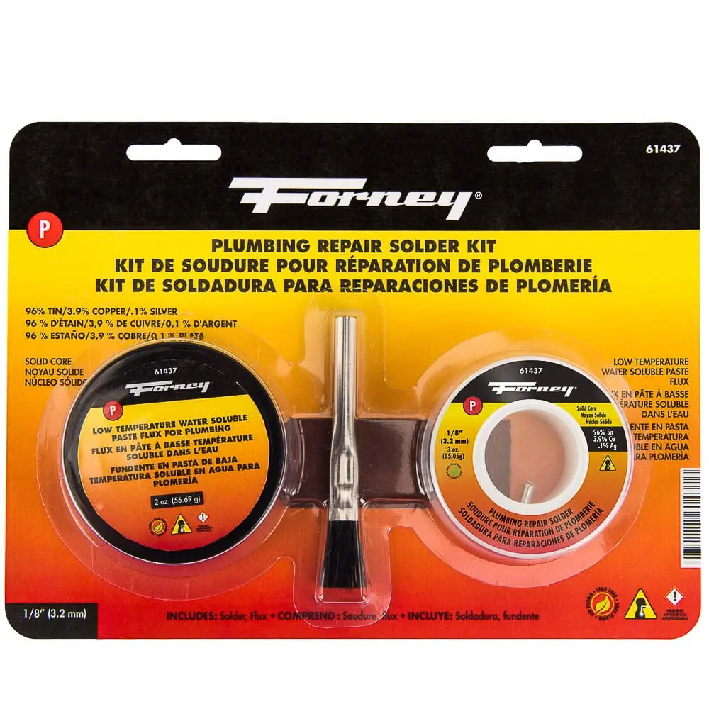 Solder Kit, Lead Free (Lf), Plumbing Repair, Solid Core, 1/8 In, 3 Ounce 1