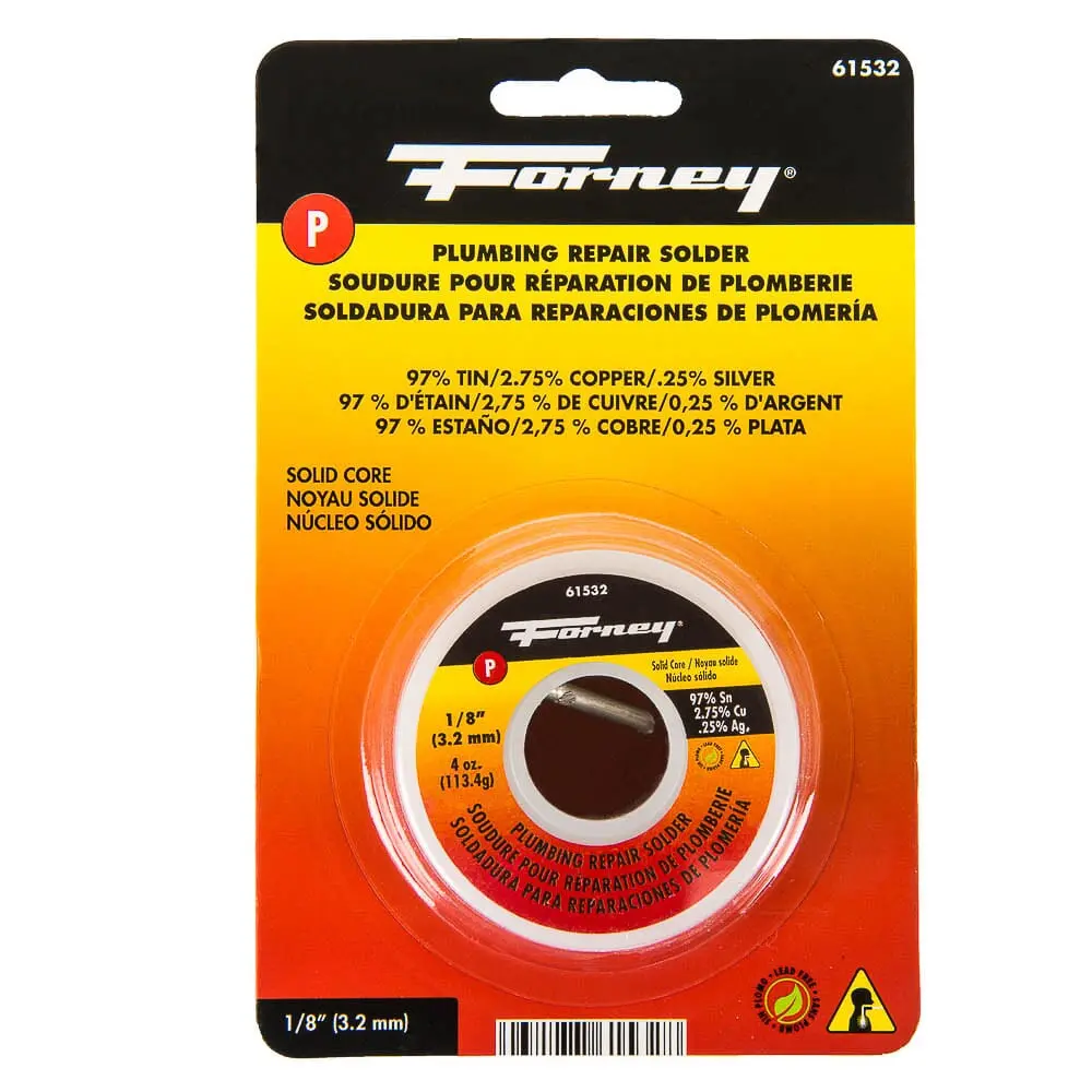 Solder, Lead Free (Lf), Plumbing Repair, Solid Core, 1/8 In, 4 Ounce 1
