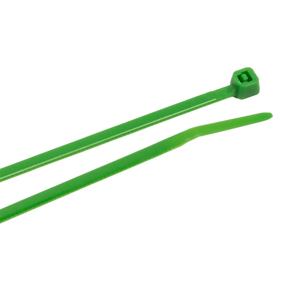 Cable Ties, 4 In Green Ultra Light-Duty, 100-Pack 1