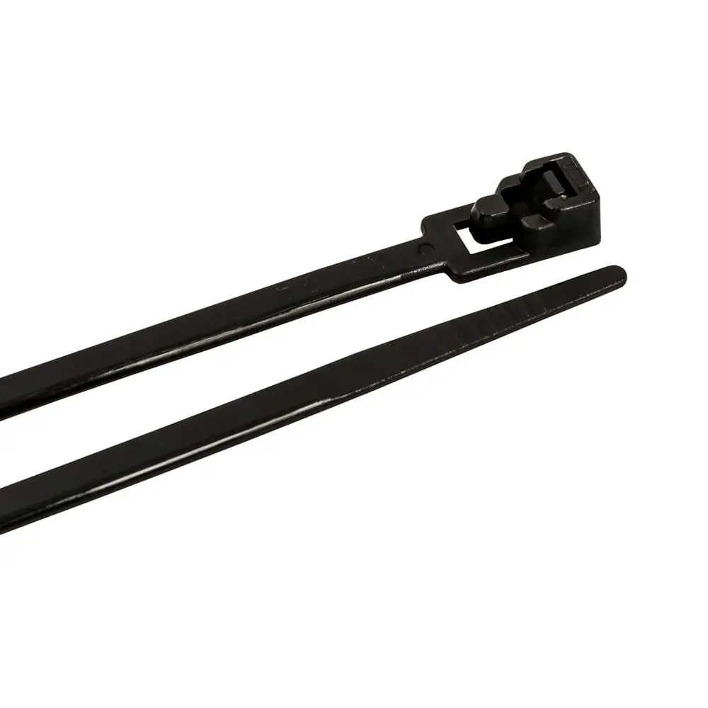 Cable Ties, 8 In Black Releasable Standard Duty, 25-Pack 1