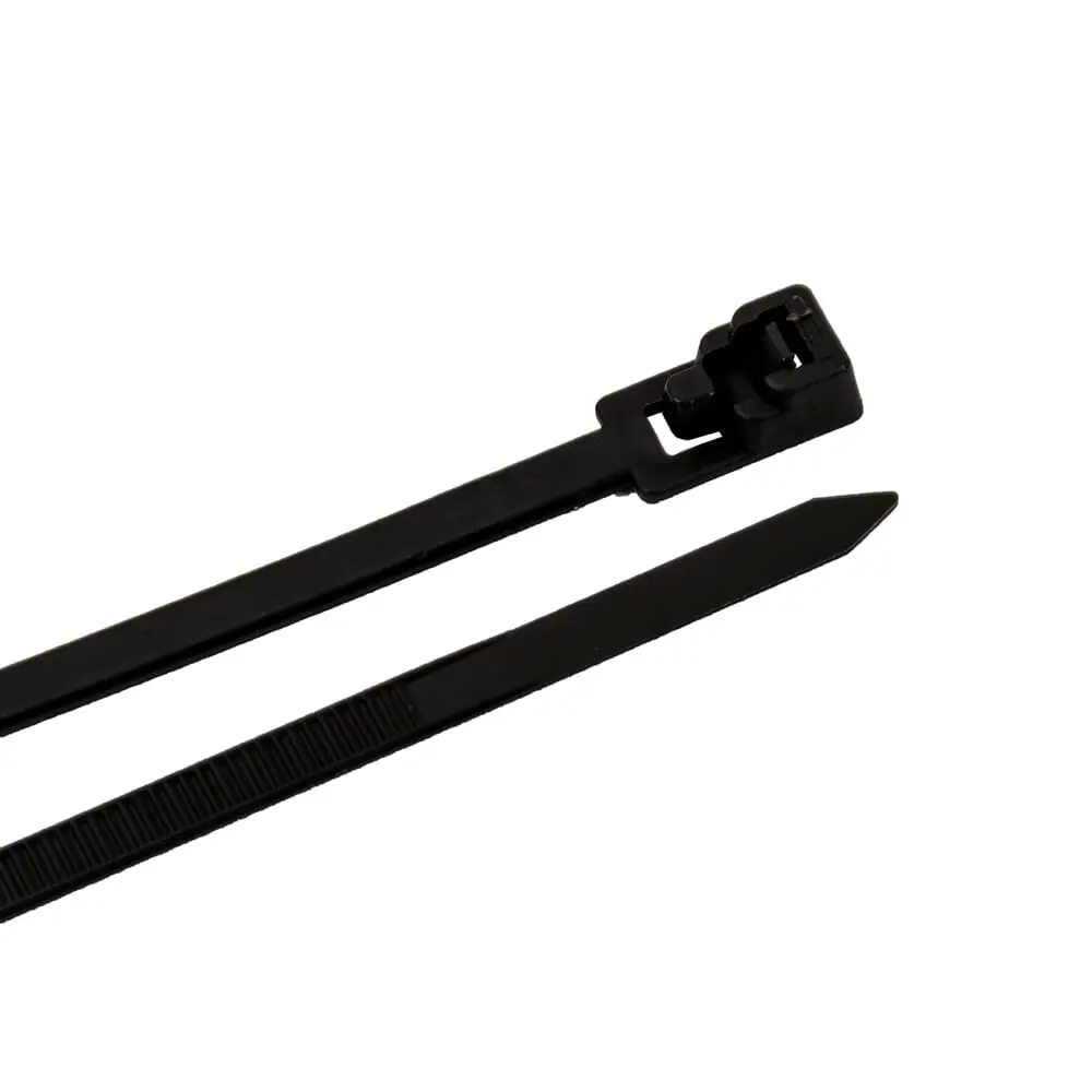 Cable Ties, 11 In Black Releasable Standard Duty, 25-Pack 1