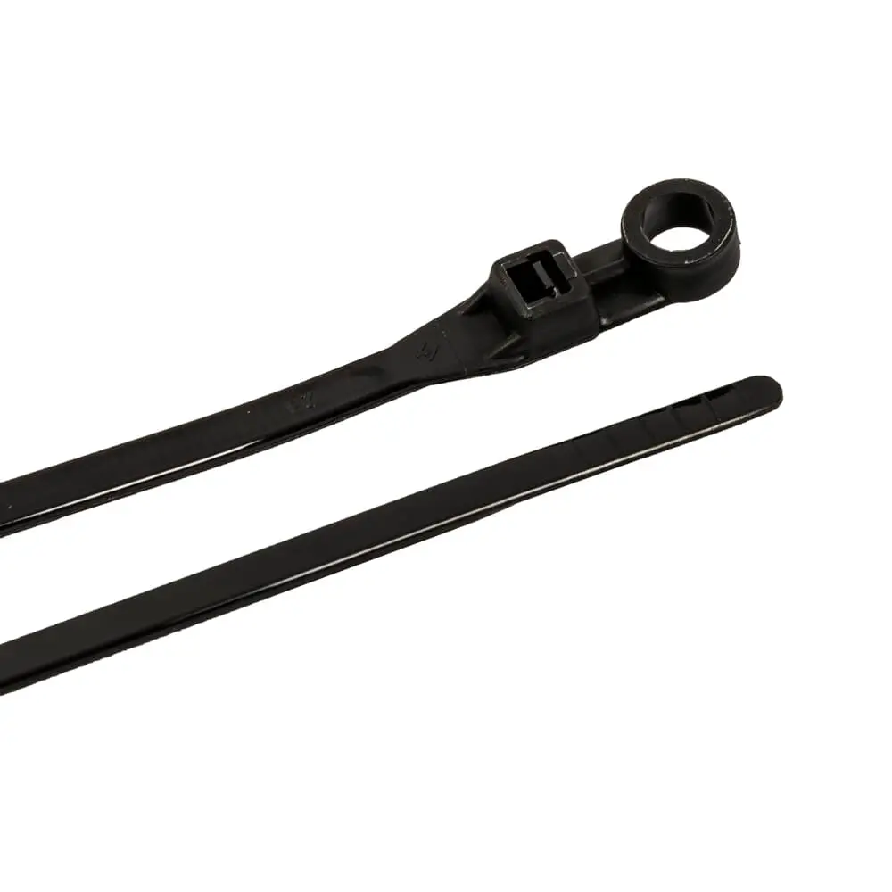 Cable Ties, 8 In Black Standard Duty Screw Mounts, 25-Pack 1