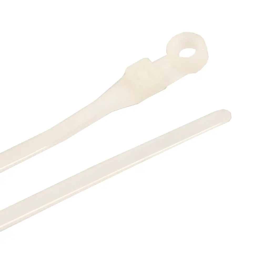 Cable Ties, 8 In Natural Standard Duty Screw Mounts, 100-Pack 1