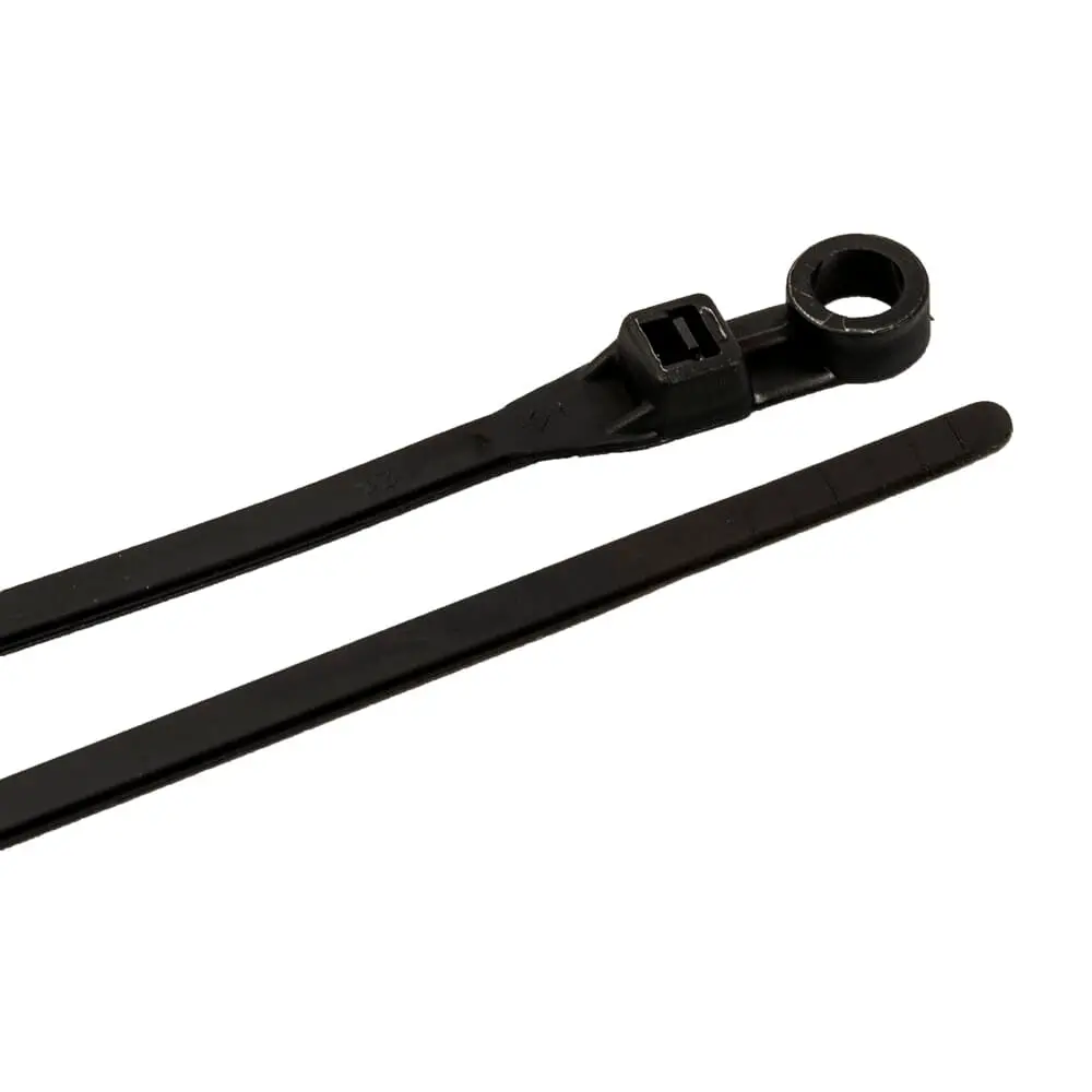 Cable Ties, 8 In Black Standard Duty Screw Mounts, 100-Pack 1