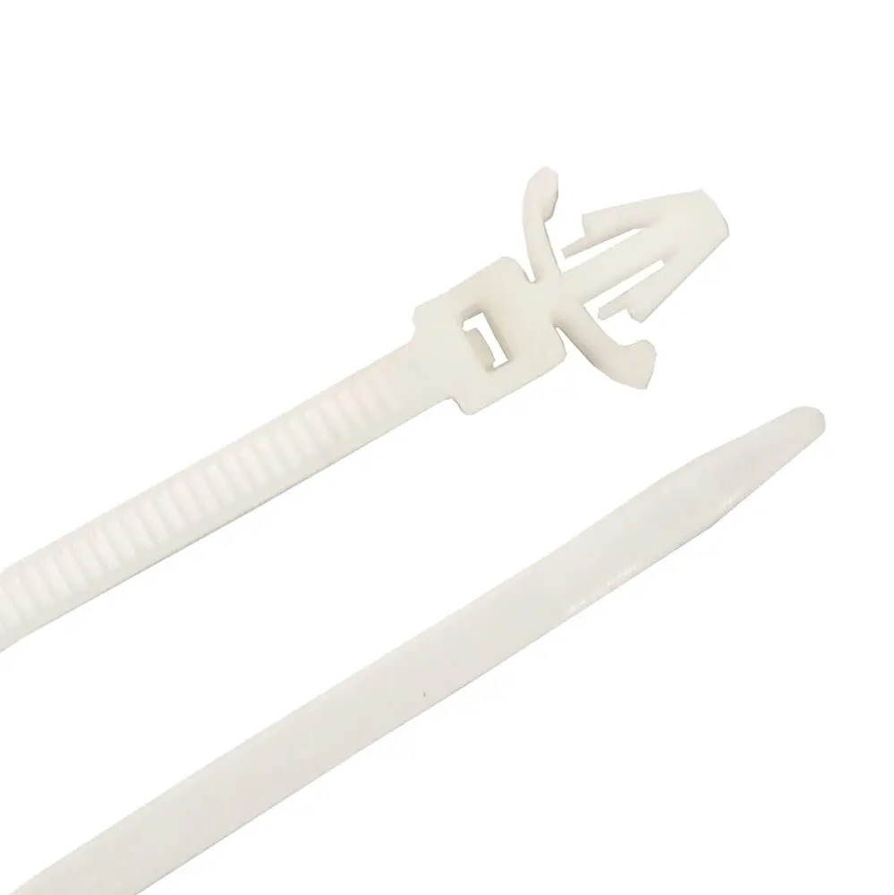Cable Ties, 6 In Natural Arrowhead Push Mounts, 25-Pack 1